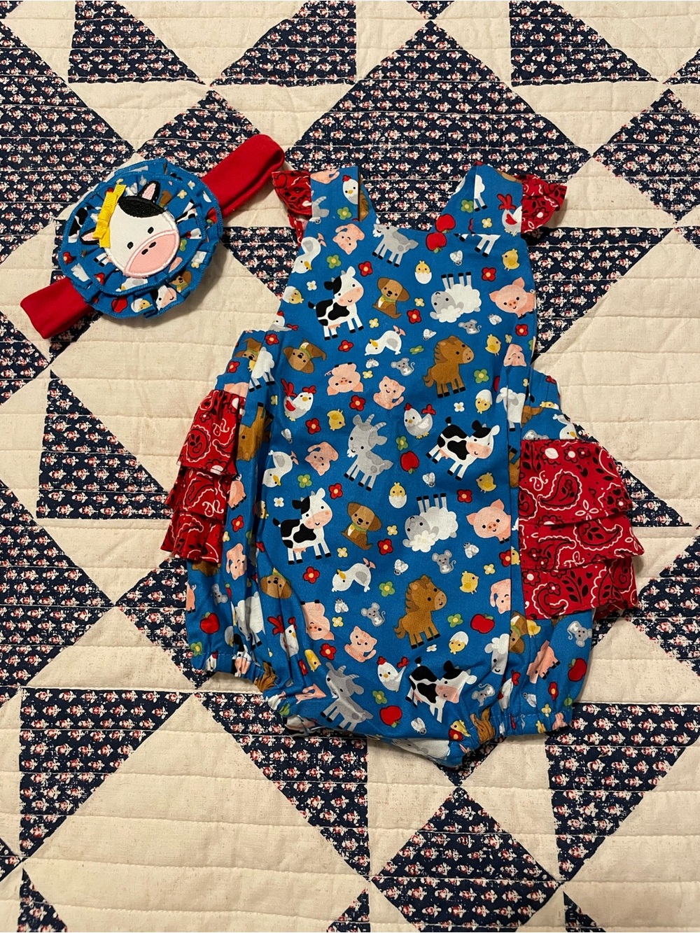 Baby Farm Animal Outfit w/ Matching g Headband